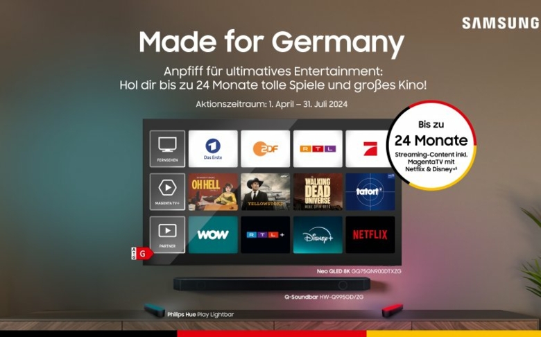 Samsung kombiniert TV-Genuss mit kostenlosem Streaming